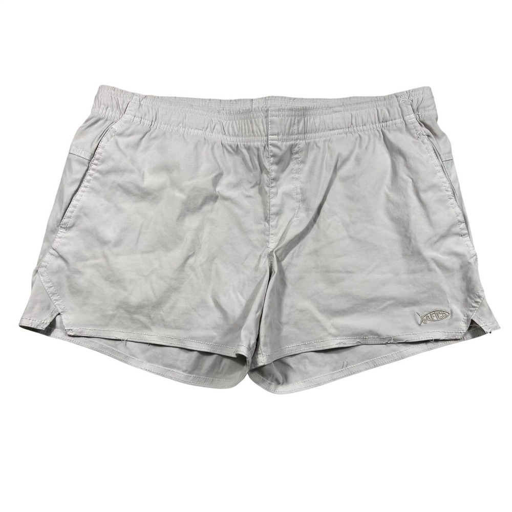 AFTCO Gray Fishing Shorts Women's Size Large Elastic Waist Coastal Outdoor
